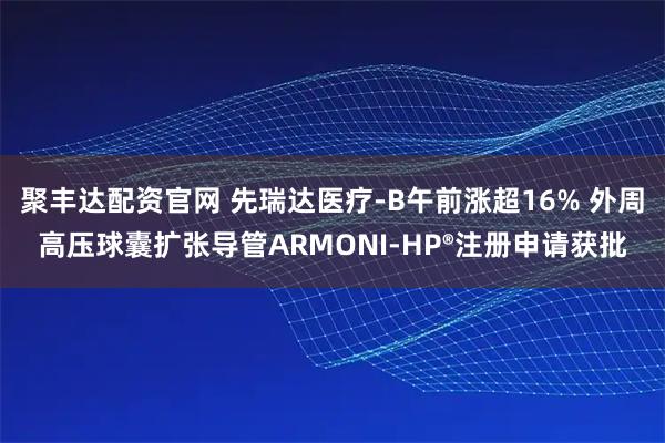聚丰达配资官网 先瑞达医疗-B午前涨超16% 外周高压球囊扩张导管ARMONI-HP®注册申请获批