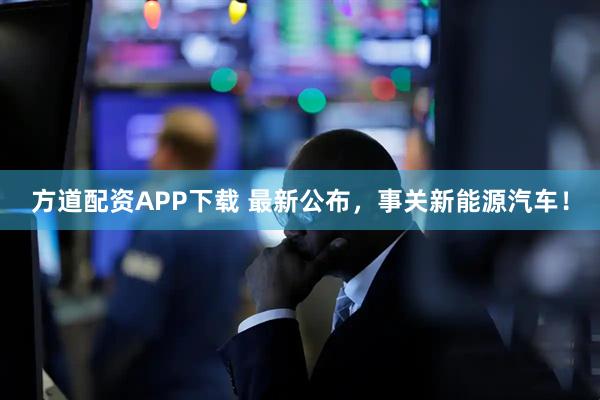 方道配资APP下载 最新公布，事关新能源汽车！