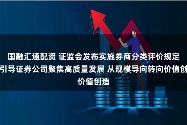 国融汇通配资 证监会发布实施券商分类评价规定：引导证券公司聚焦高质量发展 从规模导向转向价值创造