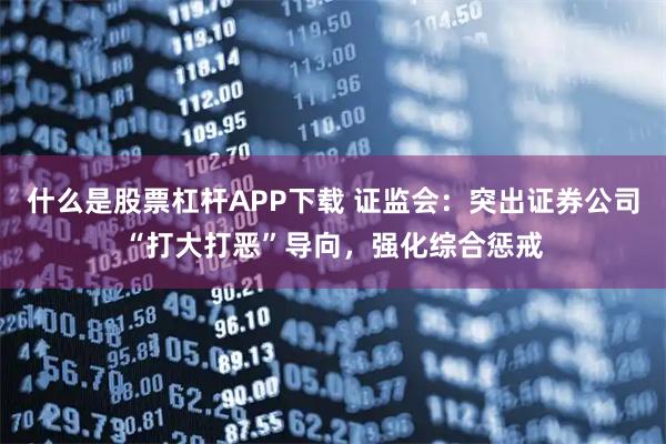 什么是股票杠杆APP下载 证监会：突出证券公司“打大打恶”导向，强化综合惩戒